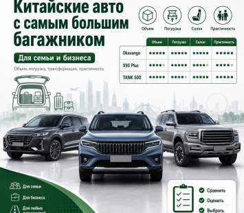 Китайские автомобили с самым вместительным багажником